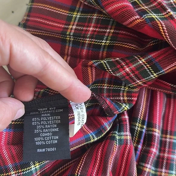 NWT Tripp NYC Red Plaid Mini Dress Sz M - Picture 10 of 10